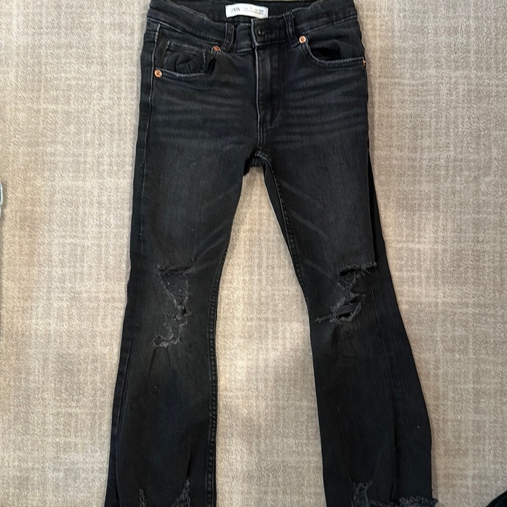 Girls Zara Balck Flare Jean
